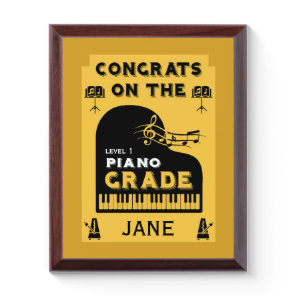 Congratulations Piano Music Exam Award Plaque