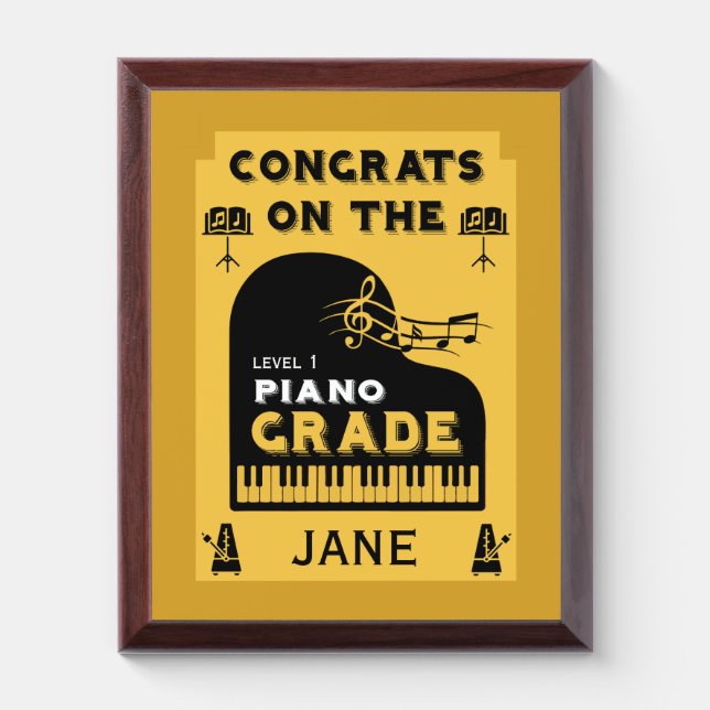 Congratulations Piano Music Exam Award Plaque (Vertical)