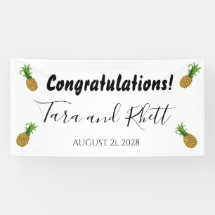 Congratulations Pineapple Wedding Reception Banner