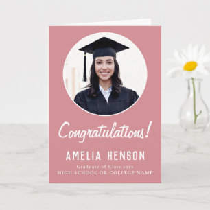 Congratulations Pink Graduate 2 Photo Graduation Card