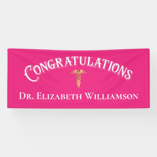Congratulations Pink Nurse Doctor Medical Banner