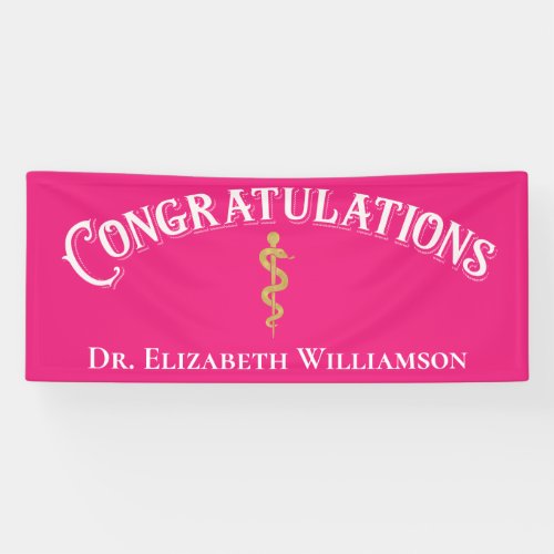 Congratulations Pink Nurse Doctor Medical Banner