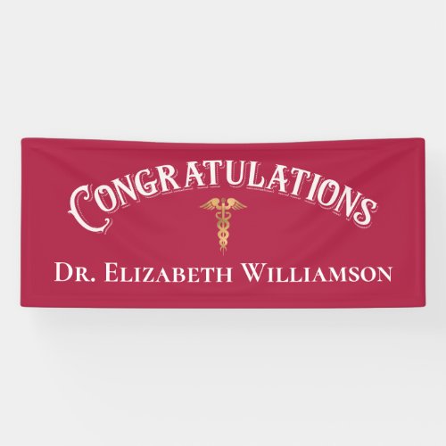 Congratulations Pink Nurse Doctor Medical Banner