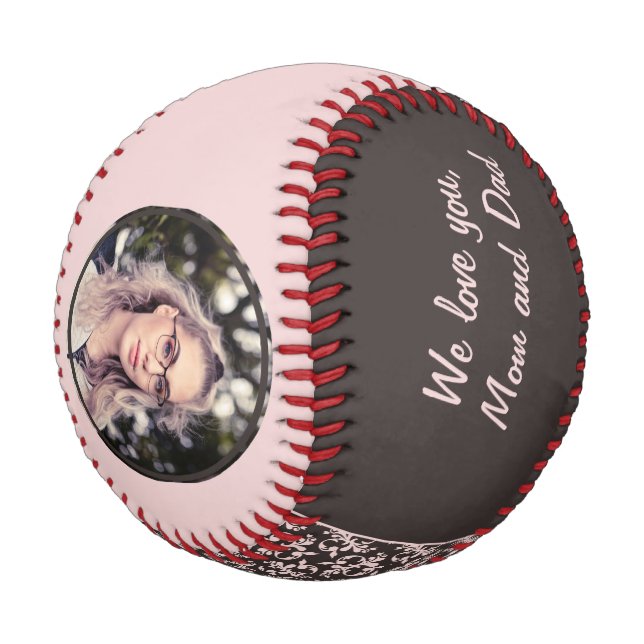 Congratulations Pink Ornaments Graduation Photo  Baseball (Angled)