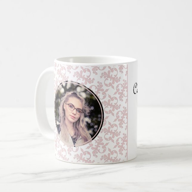 Congratulations Pink Rococo Graduation Photo Coffe Coffee Mug (Front Left)