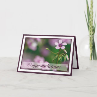 Congratulations - Pink Wood Sorrel Greeting Card