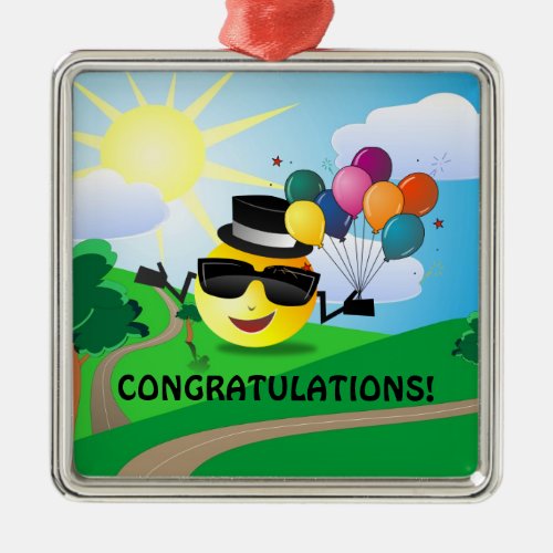 Congratulations popular design metal ornament