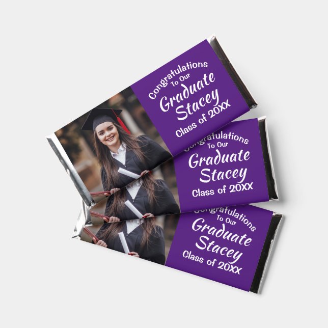 Congratulations Portrait Class of Graduation  Hershey Bar Favors (Front)