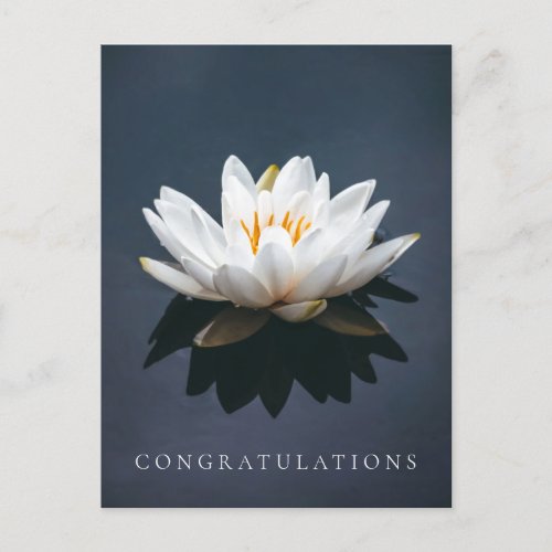 CONGRATULATIONS POSTCARD  LOTUS POSTCARD