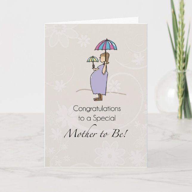 Congratulations Pregnancy Umbrella Card (Front)