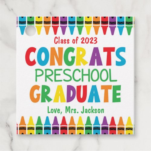 Congratulations Preschool Graduate Favor Tags