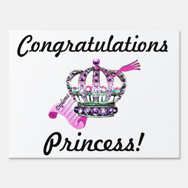 "Congratulations Princess!" Graduation Yard Sign (Front)