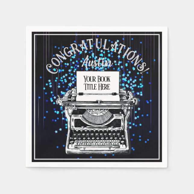 Congratulations Publication Personalized Starry 2 Napkins (Front)