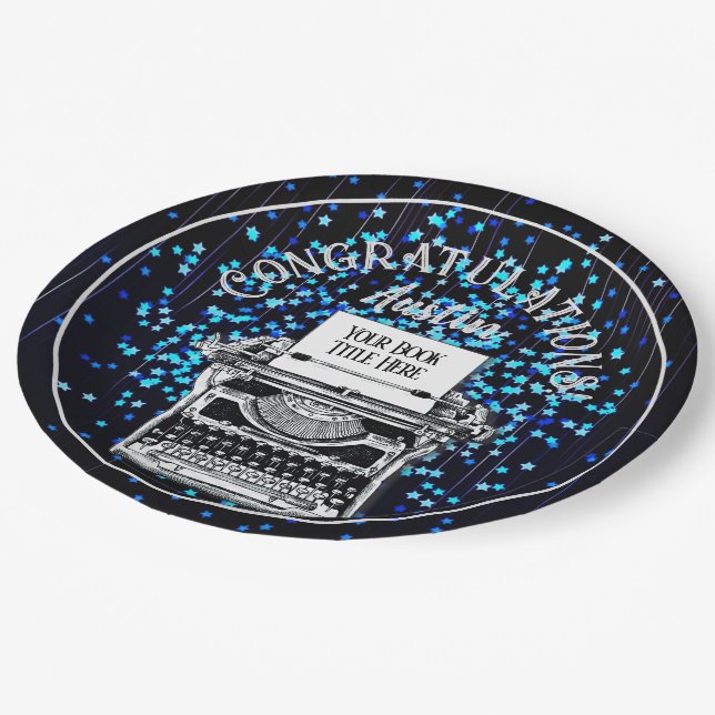 Congratulations Publication Personalized Starry 2 Paper Plates (Angled)