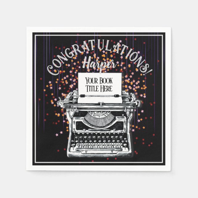 Congratulations Publication Personalized Starry Napkins (Front)