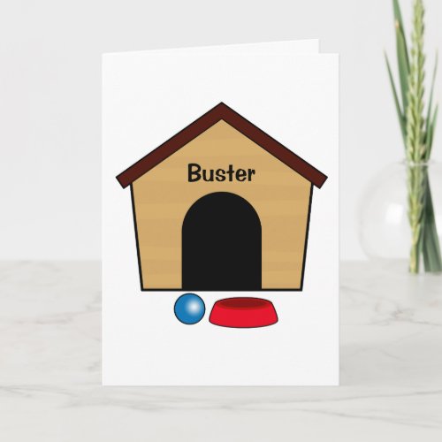 Congratulations Puppy Dog House Name Customizable Card