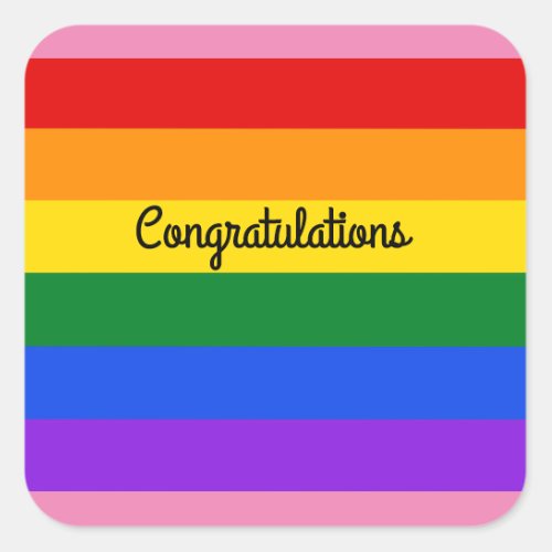 Congratulations Rainbow 1 Stickers