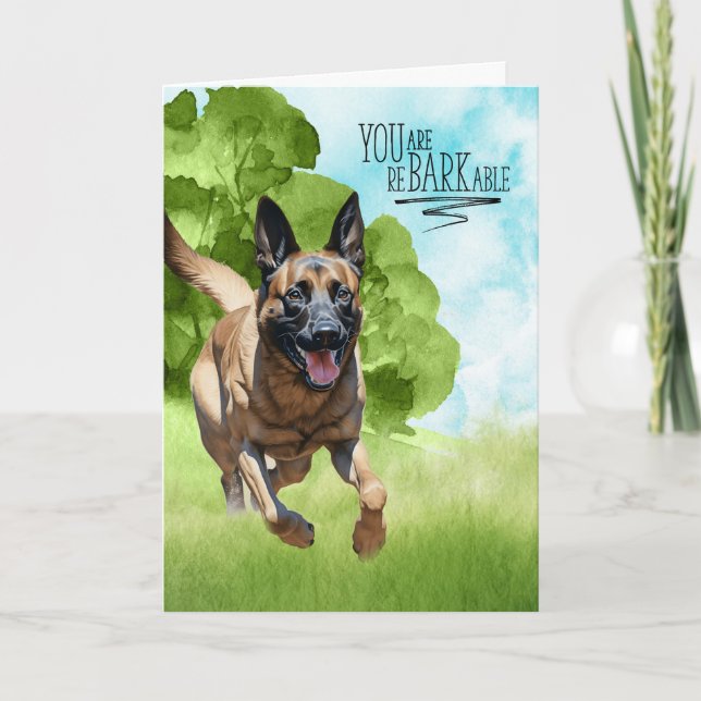 Congratulations reBARKable Belgian Malinois Dog Card (Front)