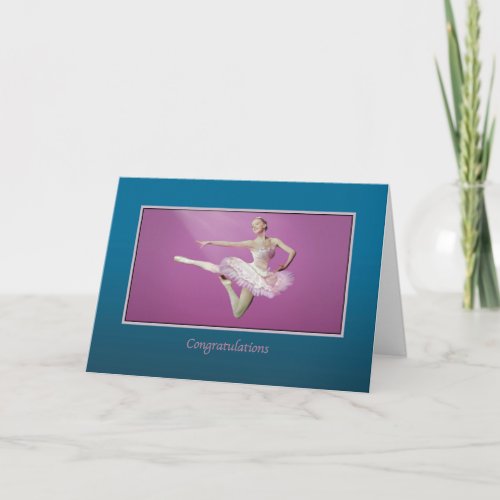 Congratulations Recital Leaping Ballerina Card