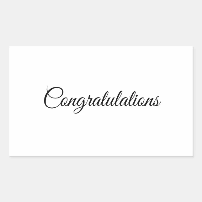 Congratulations rectangular sticker | Zazzle