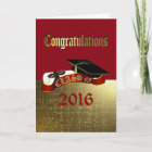 Congratulations Red and Gold Graduation Card
