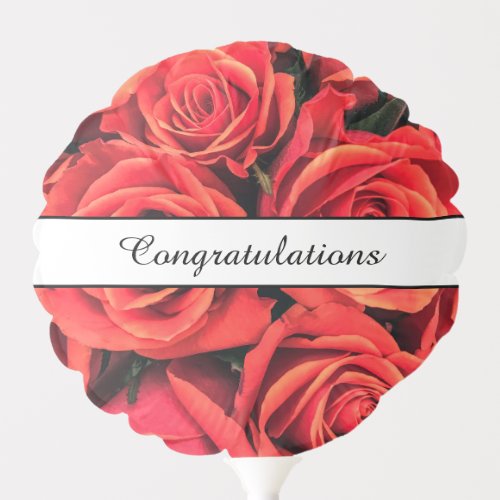 Congratulations Red Roses Balloon