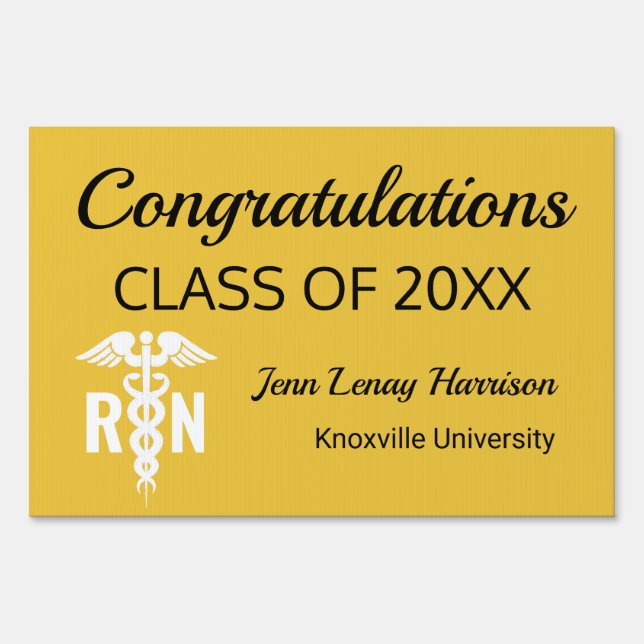 Congratulations Registered Nurse Graduate Custom Sign (Front)