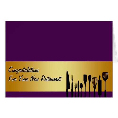 Congratulations Restaurant New Business Card