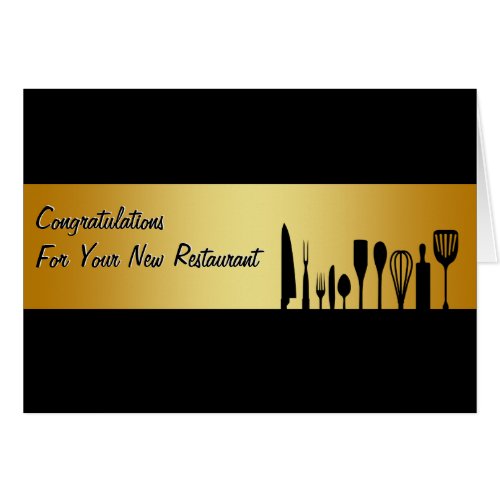 Congratulations Restaurant New Business Card