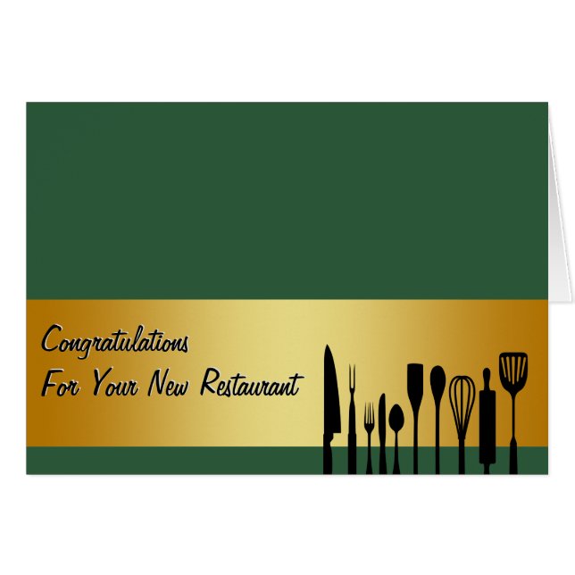 Congratulations Restaurant New Business Card (Front Horizontal)