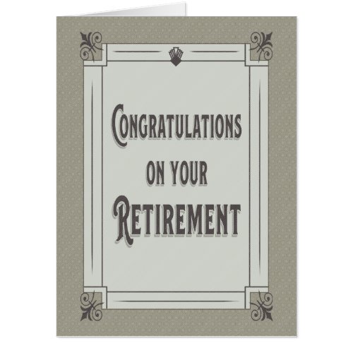Congratulations Retirement Art Deco Big Group Card