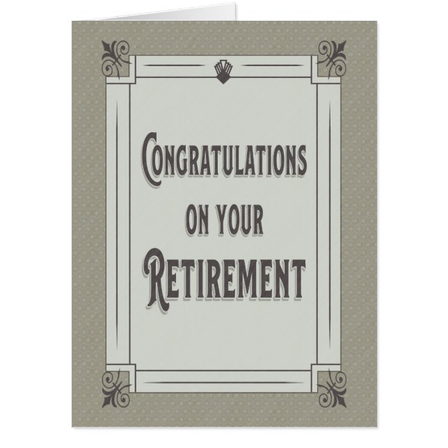 Congratulations Retirement Art Deco Big Group Card (Front)