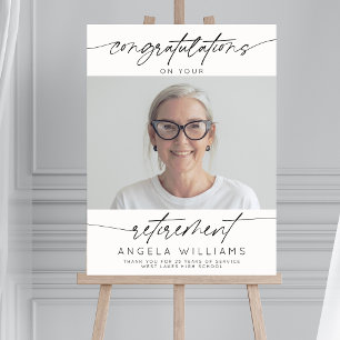 Congratulations Retirement Modern Script Photo  Foam Board