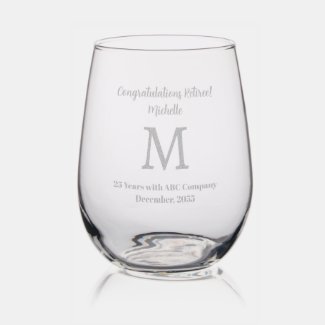 Congratulations Retirement Monogram Name Etched