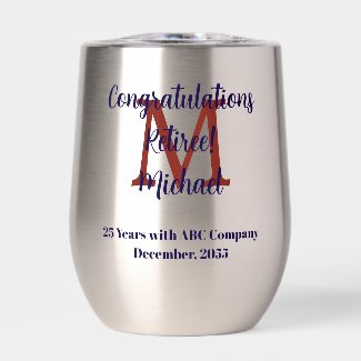 Congratulations Retirement Monogram Name Stainless