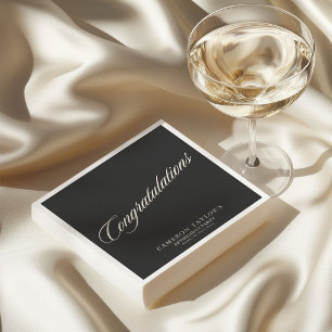 Congratulations Retirement Party Black Script Napkins