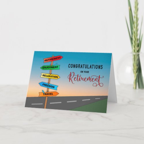 Congratulations Retirement Road Directional Signs Card