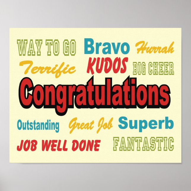Congratulations Retro Colors Poster (Front)