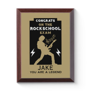 Congratulations Rock Guitar Exam Award Plaque
