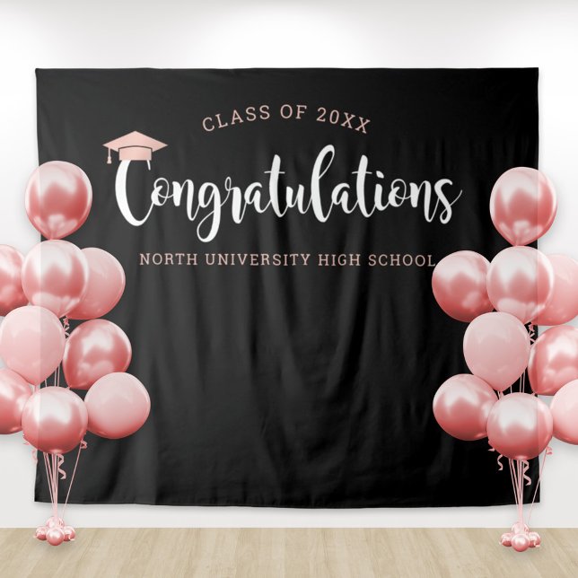 Congratulations Rose Gold Graduation Party Tapestry (Creator Uploaded)