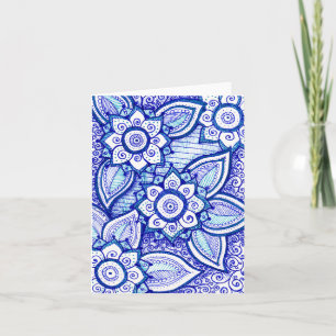 Congratulations Royal Blue Damask Indian Mandala Card