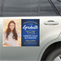 Congratulations Royal Blue Gold Photo Graduation Car Magnet Congratulations Royal Blue Gold Photo Graduation Car Magnet