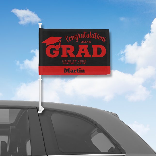 Congratulations Scarlet on Black Graduation Car Flag (Creator Uploaded)