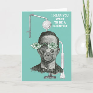  Congratulations Scientist Doctor of Science Mad   Letterpress Thank You Card
