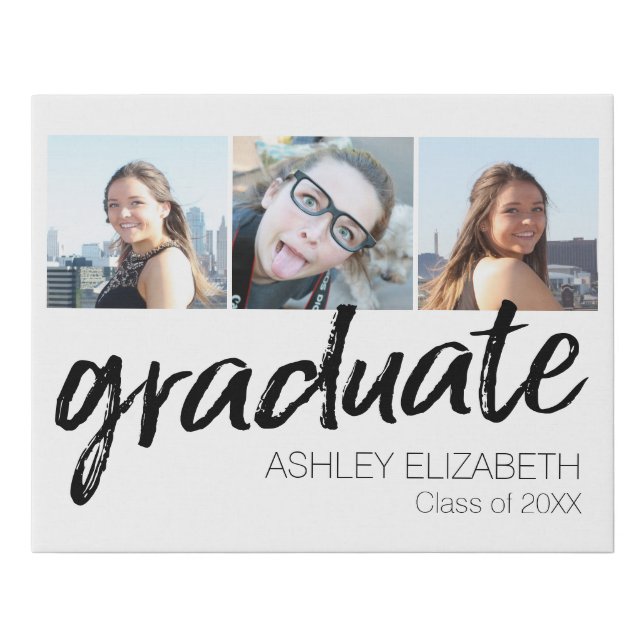 Congratulations Senior 3 Photo for Graduation Faux Canvas Print (Front)