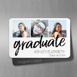 Congratulations Senior 3 Photo for Graduation Magnet<br><div class="desc">Add 3 photos plus the graduates name and year. The graduate is in a modern, rustic handwritten font that can be used for either the guys or girls. Display your Senior Photos in style. Celebrate the graduates with a front lawn party for the teens or college kids who are having...</div>