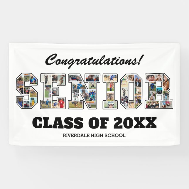 Congratulations Senior Graduation Photo Collage Banner (Horizontal)