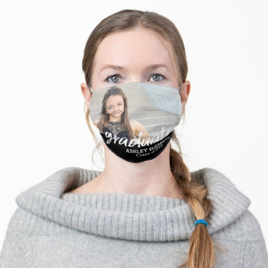 Congratulations Senior Photo for Graduation Adult Cloth Face Mask (Worn)