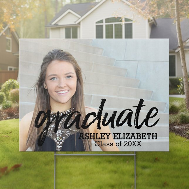 Congratulations Senior Photo for Graduation Sign (Personalized Graduation Yard Sign)