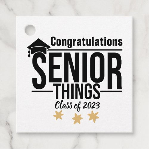 Congratulations senior things 2023 gold stars  favor tags